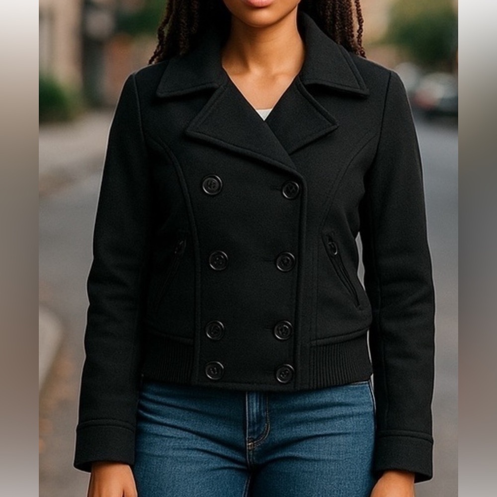 SWS wool jacket black double breasted size small🛍Bundle sale🛍